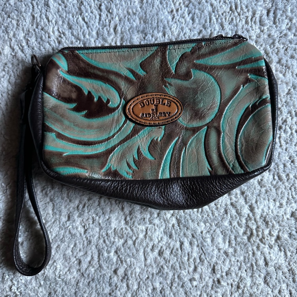 Double J Saddlery Leather Makeup Pouch